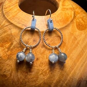 Elegant Silver and Blue Dangle Earrings